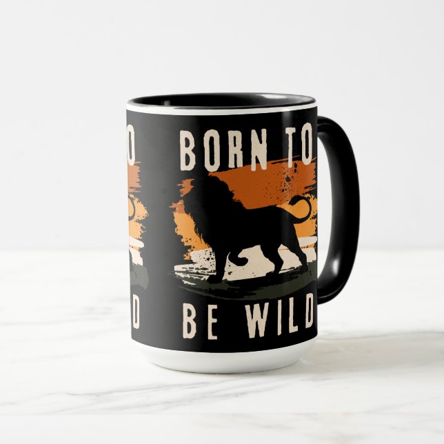 Geboren für Wildtier Tasse (VorderseiteRechts)