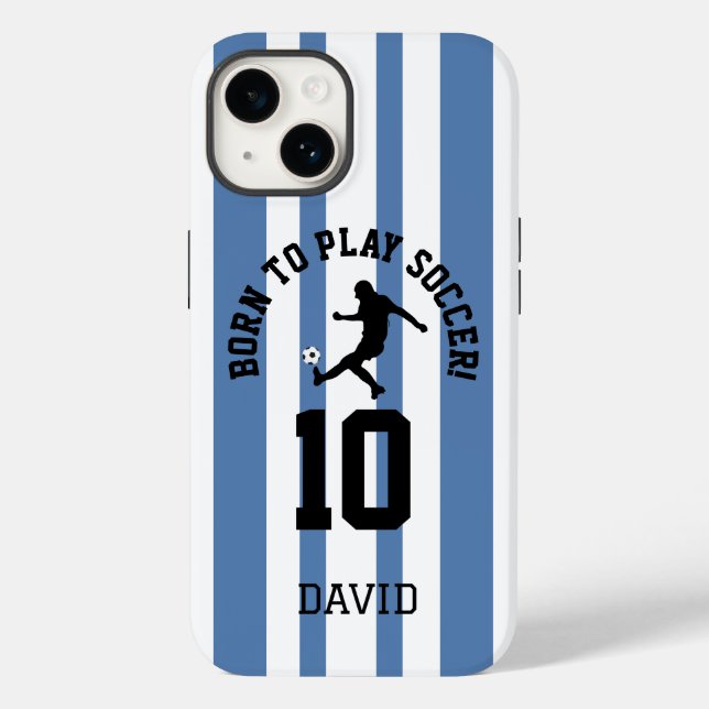 Geboren Fußball spielen | Sportteam Jersey Inspiri Case-Mate iPhone Hülle (Rückseite)