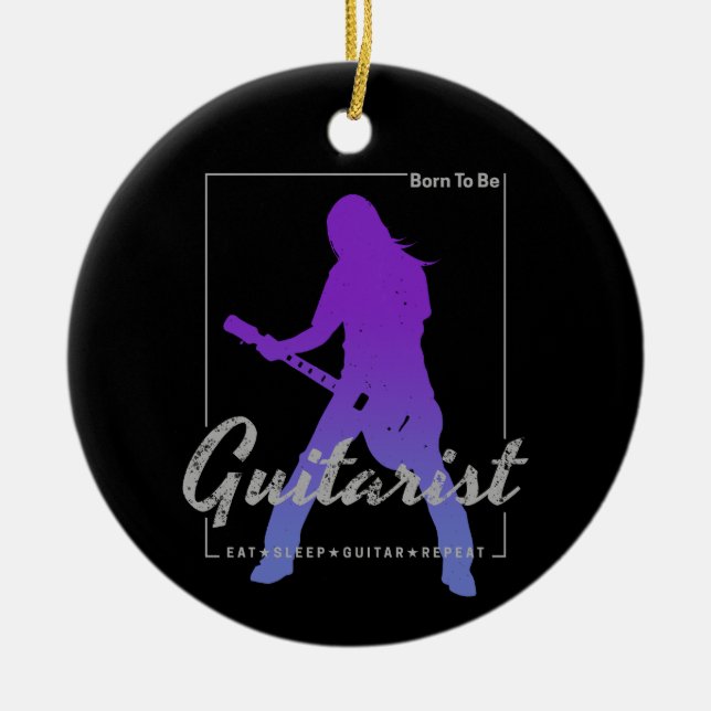 Geboren, Gitarrist für Musiker und Bandmitglied zu Keramik Ornament (Vorne)