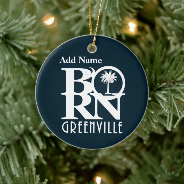 GEBOREN Greenville South Carolina individuell anpa Keramik Ornament (Baum)