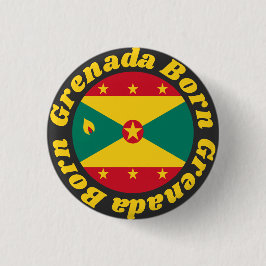 Geboren Grenada | Farbiger grenadischer Flag Gelbe Button