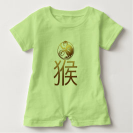 Geboren grünen dem Baby in des Affe-Jahr-2016 Baby Strampler