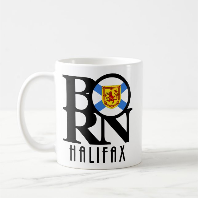 GEBOREN Halifax Nova Scotia 11oz Kaffeetasse (Links)