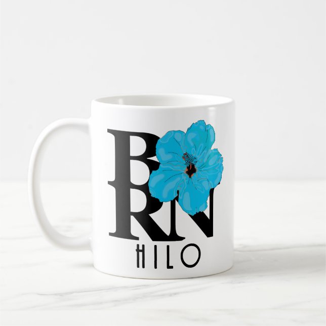 GEBOREN Hilo Blue Hibiskus 11oz Kaffeetasse (Links)