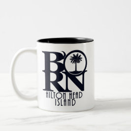 GEBOREN Hilton Head Island 11oz Zwei-Tone-Kaffee-T Zweifarbige Tasse