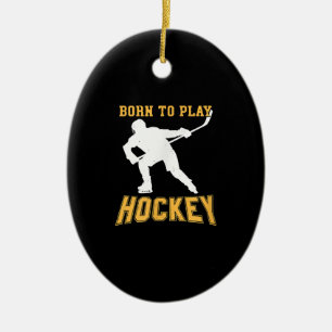 Geboren, Hockey-Spieler-Geschenk für Feldhockey zu Keramik Ornament