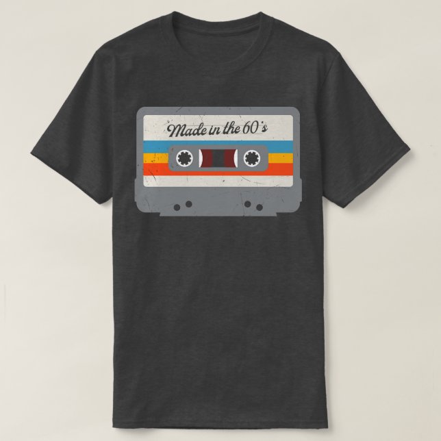 Geboren im 60er Funny Retro Cassette Tape Geburtst T-Shirt (Design vorne)
