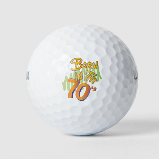 Geboren im 70er Cooles Old AgeFun Golfball (Vorderseite)