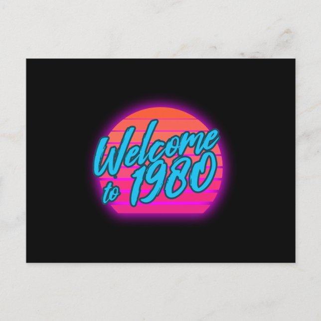 Geboren im 80er 1980 Retro 80er Lover 80er Kostüm Postkarte (Vorderseite)