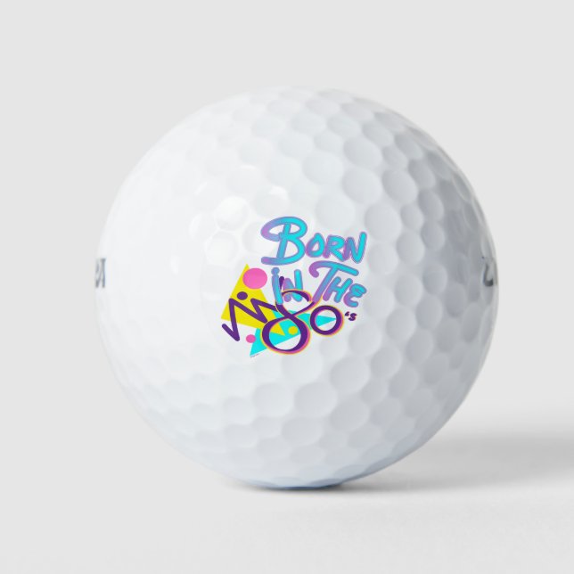Geboren im 80er Cooles Zeitalter Golfball (Vorderseite)