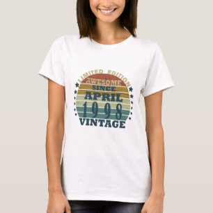 Geboren im April 1998 Vintager Geburtstag T-Shirt