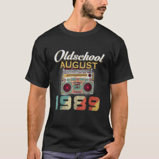 Geboren im AUGUST 1989 310 Jahre alter Retro Vinta T-Shirt