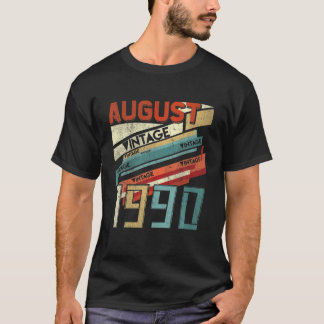 Geboren im AUGUST 1990 300 Jahre alt Retro Vintag T-Shirt