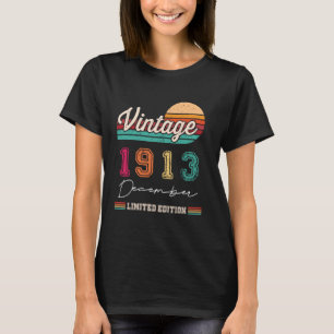 Geboren Im Dezember 1913 Vintag Happy Birthday 111 T-Shirt