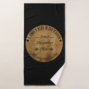 geboren im Dezember 1980 Vintager Geburtstag Badehandtuch
