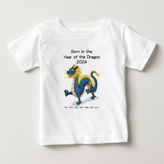 Geboren im Drachenjahr 2024 Baby T-shirt (Vorderseite)