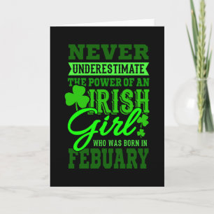 GEBOREN IM FEBRUAR Geburtstag Irish Girl Women Mam Karte