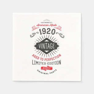 Geboren im Jahr 1920 feiern 100. Geburtstag im Jah Serviette
