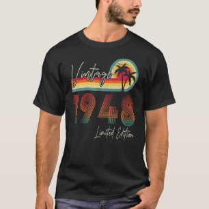 geboren im Jahr 1948 Vintag 75. Geburtstag Ret. T-Shirt