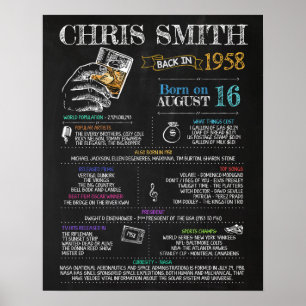 Geboren im Jahr 1958 Männerunterschreiben für eine Poster