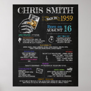 Geboren im Jahr 1959 Männerunterschreiben für eine Poster