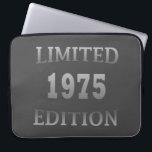 Geboren im Jahr 1975 Geburtstagsausgabe Laptopschutzhülle<br><div class="desc">Mit diesem originellen und modernen Grafikdesign mit phantastischen Typografie-Schriftart-Schriftzeichen können Sie Ihrem Kleiderschrank etwas Originalität hinzufügen. Es ist eine tolle Geschenkidee für Männer, Frauen, Ehemann, Ehefrau und einen Freund, der dieses einzigartige Kunstwerk Liebe geben wird. Das beste und lustigste Urlaubsprojekt für Ihr Party zum Geburtstag. Wenn Ihnen dieses Kunstwerk gefällt,...</div>