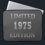 Geboren im Jahr 1975 Geburtstagsausgabe Laptopschutzhülle<br><div class="desc">Mit diesem originellen und modernen Grafikdesign mit phantastischen Typografie-Schriftart-Schriftzeichen können Sie Ihrem Kleiderschrank etwas Originalität hinzufügen. Es ist eine tolle Geschenkidee für Männer, Frauen, Ehemann, Ehefrau und einen Freund, der dieses einzigartige Kunstwerk Liebe geben wird. Das beste und lustigste Urlaubsprojekt für Ihr Party zum Geburtstag. Wenn Ihnen dieses Kunstwerk gefällt,...</div>