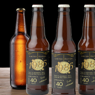 Geboren im Jahr 1985 40. Geburtstag Party Bier Lab Bierflaschenetikett