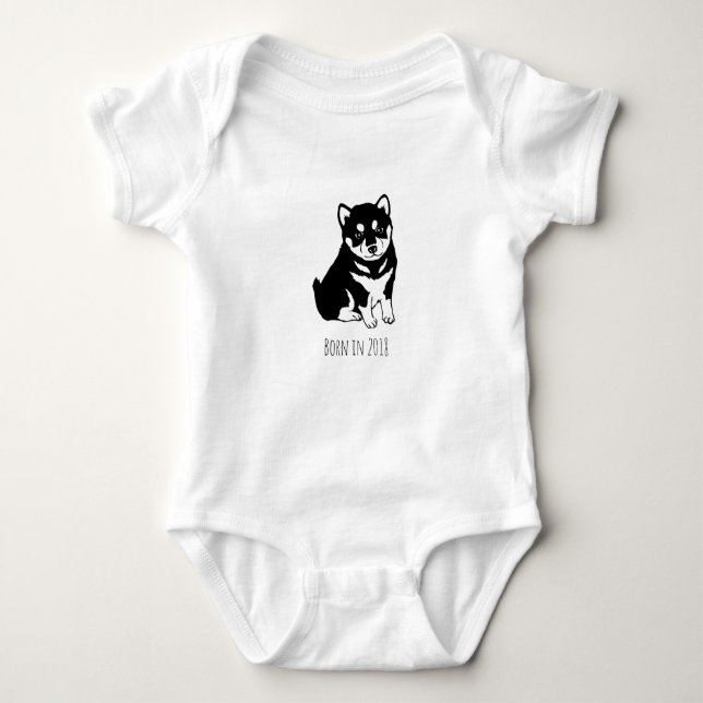 Geboren im Jahr 2018 Baby Bodysuit Baby Strampler (Vorderseite)