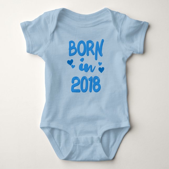 GEBOREN IM JAHR 2018 BABY STRAMPLER (Vorderseite)