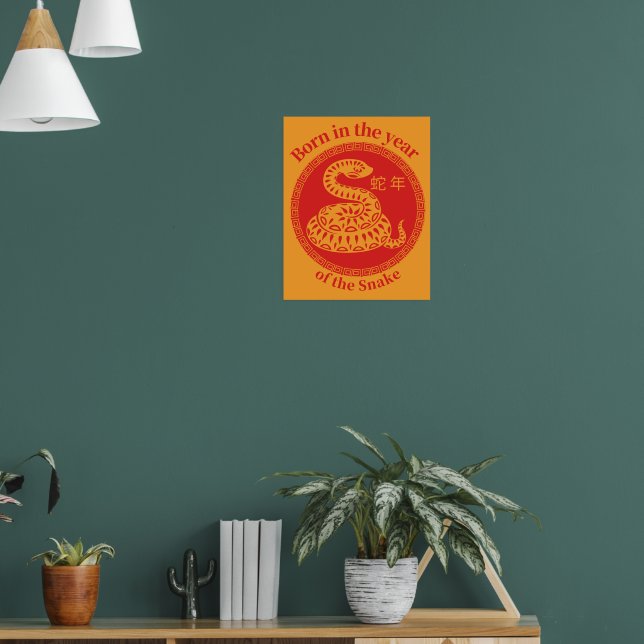 Geboren im Jahr der Schlange - Chinesischer Zodiac Poster (Wohnzimmer 1)