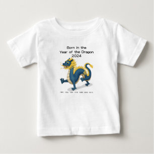 Geboren im Jahr des Drachen 2024 Chinesischer Zodi Baby T-shirt