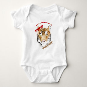 Geboren im Jahr Tiger Watercolor 2022 New Baby Strampler