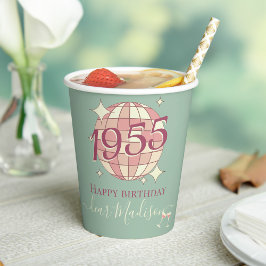 Geboren im Jahre 1955, 70. Geburtstag Retro-Party Pappbecher