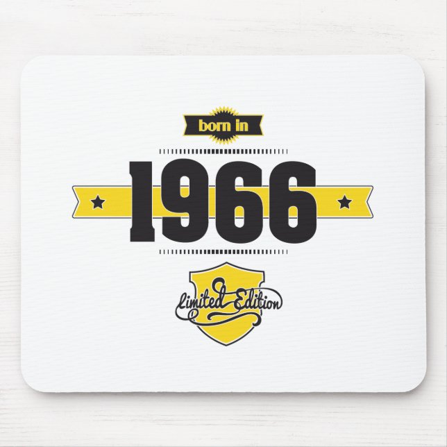 geboren im Jahre 1966 (choco&yellow) Mousepad (Vorne)