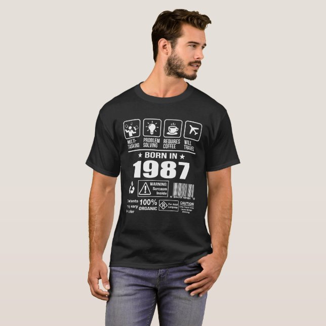 Geboren im Jahre 1987 T-Shirt (Vorne ganz)