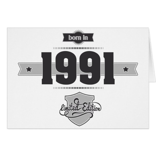 Geboren im Jahre 1991 (Dark&Lightgrey) (Vorderseite (Horizontal))