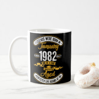 Geboren im Januar 1982 40. Geburtstag 40 Jahre alt Kaffeetasse