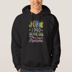 Geboren im Juni 1990 Blume Geburtstag 32 Jahre bei Hoodie