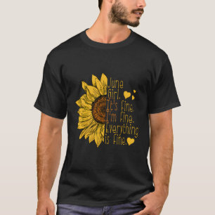 Geboren im Juni Sonnenblume Geburtstagsgeschenk Fr T-Shirt