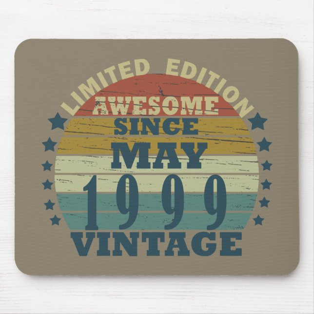 Geboren im Mai 1999 Vintager Geburtstag Mousepad (Vorne)