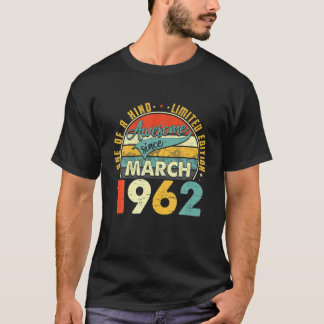 Geboren im März 1962 59. Geburtstagsgeschenk Retro T-Shirt