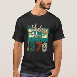 Geboren im März 1978 44 Jahre alt Geburtstag Retro T-Shirt