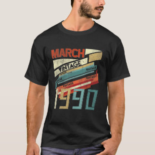 Geboren im MÄRZ 1990 300 Jahre alter Retro Vintag  T-Shirt