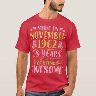 Geboren im November 1962 glücklich Geburtstag 58 J T-Shirt