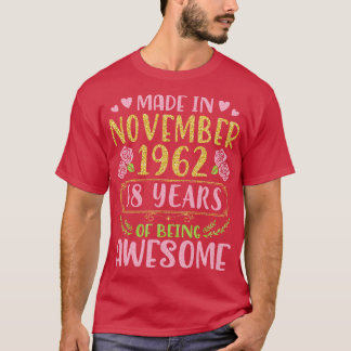 Geboren im November 1962 glücklich Geburtstag 58 J T-Shirt