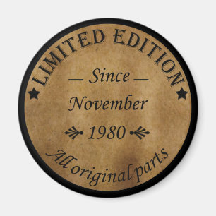 geboren im November 1980 Vintager Geburtstag Magnet