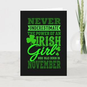 GEBOREN IM NOVEMBER Geburtstag Irish Girl Women Ma Karte