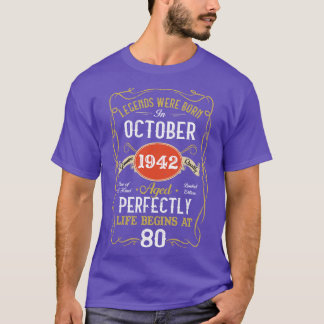 Geboren im Oktober 1942 80. Geburtstag 80 Jahr T-Shirt
