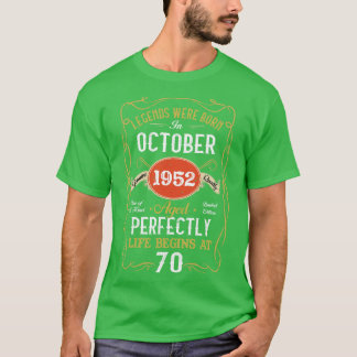 Geboren im Oktober 1952 70. Geburtstag 70 Jahr T-Shirt